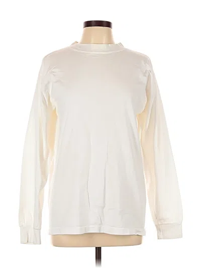 Pre-owned Hanes Long Sleeve T-shirt In White