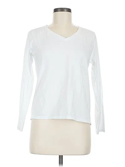 Pre-owned Hanes Long Sleeve T-shirt In White