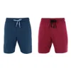 Hanes Men's Big & Tall Knit Pajama Lounge Short (pack Of 2) In Blue
