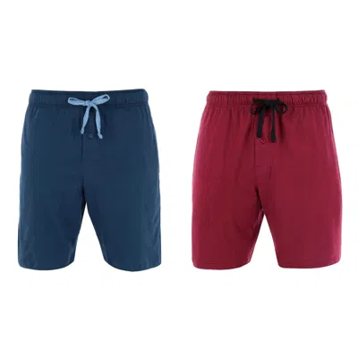Hanes Men's Big & Tall Knit Pajama Lounge Short (pack Of 2) In Blue