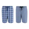 Hanes Men's Big And Tall Woven Cotton Pajama Sleep Shorts (pack Of 2) In Multi