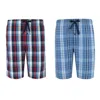 Hanes Men's Big And Tall Woven Tagless Plaid Shorts (pack Of 2) In Multi