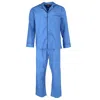 Hanes Men's Broadcloth Long Sleeve Pajama Set In Blue