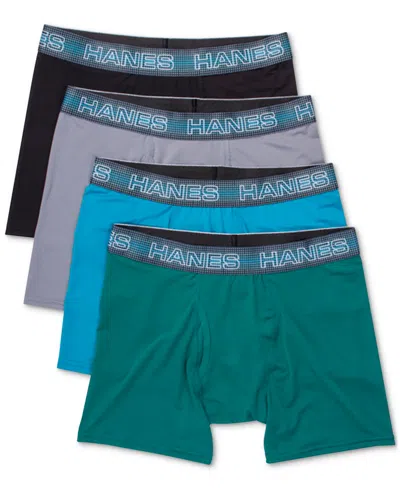 Hanes Men's Classics Ultimate X-temp 4-pk. Moisture-wicking Mesh Boxer Briefs In Light Blue