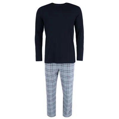 Hanes Men's Cotton Long Sleeve Shirt And Flannel Pajama Pants In Multi