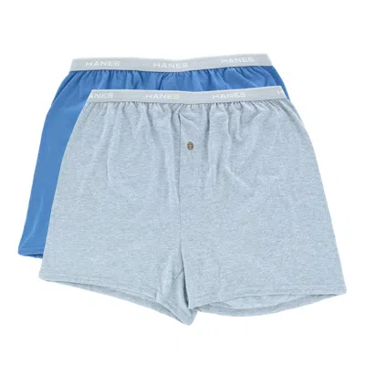 Hanes Men's Exposed Waistband Knit Boxer Underwear (2 Pack)