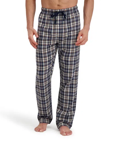 Hanes Men's Flannel Drawstring Sleep Pants In Brown