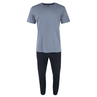 Hanes Men's Big And Tall Cotton Modal French Terry Sleep Pajama, 2 Piece Set In Black