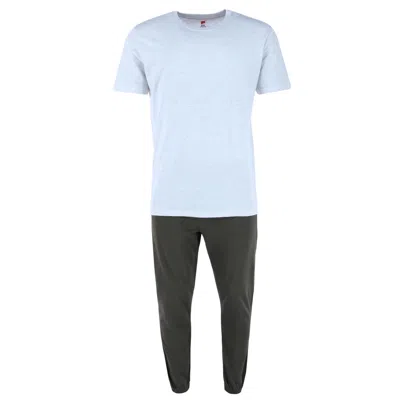 Hanes Men's French Terry Sleep Set In White