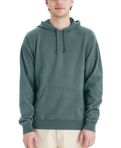 Hanes Men's Garment Dyed Fleece Hoodie In Green