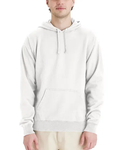 Hanes Men's Garment Dyed Fleece Hoodie In White