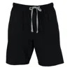 Hanes Men's Jersey Knit Cotton Button Fly Pajama Sleep Shorts In Black