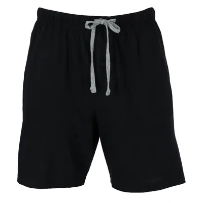 Hanes Men's Jersey Knit Cotton Button Fly Pajama Sleep Shorts In Black