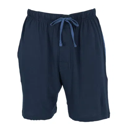 Hanes Men's Jersey Knit Cotton Button Fly Pajama Sleep Shorts In Blue