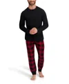 Hanes Men's Big And Tall X Temp Micro Fleece Pajama Set In Black