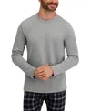 Hanes Men's Long Sleeve Crew Flannel Sleep Set In Gray