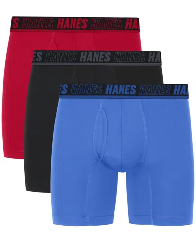Hanes Men's Moves Xtemp Performance Boxer Briefs, 3-pack In Multi