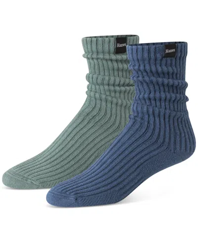 Hanes Men's Originals Premium Supersoft Slouch Crew Socks, 2-pack