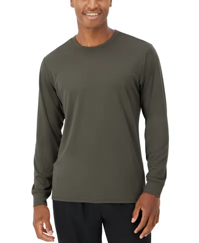 Hanes Men's Moves Performance Long Sleeve Tee In Grey Encore