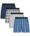 Hanes Men's Printed Ultimate Boxers, 4-pack In Multi