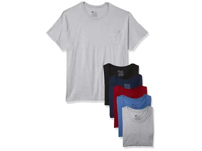 Hanes Men's Tagless Cotton Crew Undershirt With Pocket - Multiple Packs And Colors Men's Underwear Assorte In White