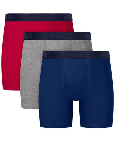 Hanes Men's Ultimate Comfort Blend Boxer Briefs, 3-pack In Multi