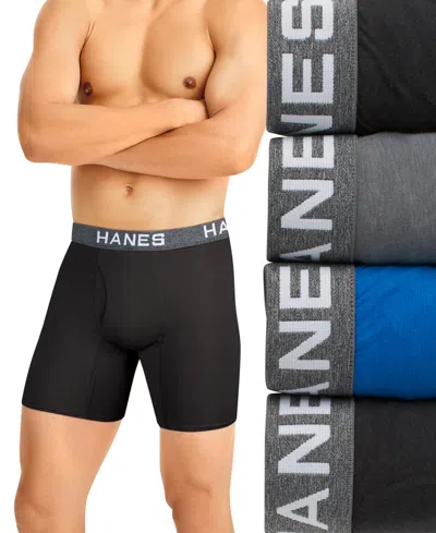Hanes Men's Ultimate Comfortflex Fit 4-pk. Moisture-wicking Mesh Boxer Briefs In Multi