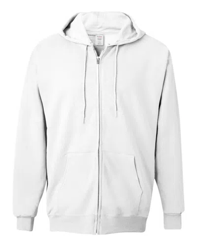 Hanes Men's Ultimate Cotton Full-zip Hooded Sweatshirt In White
