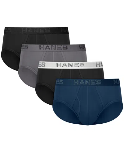 Hanes Men's Ultimate Cotton Stretch Briefs, 4-pack In Black