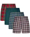 Hanes Men's Ultimate Printed Woven Boxers, 4-pack In Multi