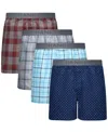 Hanes Men's Ultimate Woven Boxers, 4-pack In Multi
