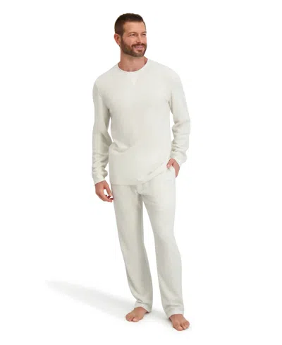 Hanes Men's Waffle Crew Neck Sleep Set In Neutral