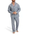 Hanes Men's Woven Button Down Pajama Sleep Set In Blue