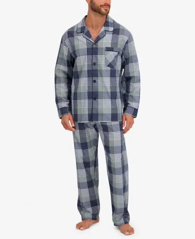 Hanes Men's Woven Button Down Pajama Sleep Set In Multi