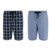 Hanes Men's Big And Tall Woven Cotton Pajama Sleep Shorts (pack Of 2) In Multi