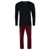 Hanes Men's Big And Tall X Temp Micro Fleece Pajama Set In Black