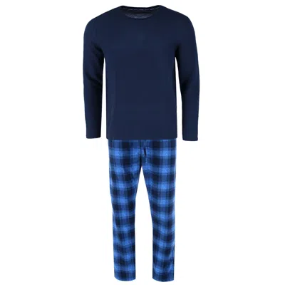 Hanes Men's X Temp Micro Fleece Thermal Set In Blue