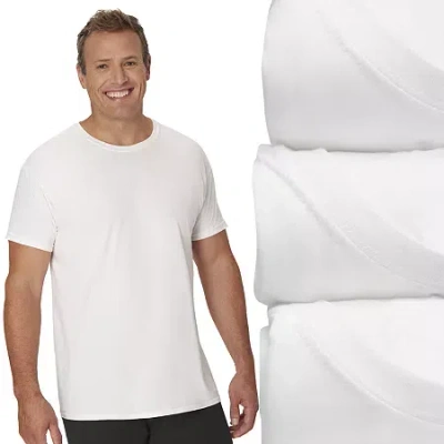 Hanes Mens 3 Pack Short Sleeve Crew Neck Moisture Wicking T-shirt Big And Tall In Black