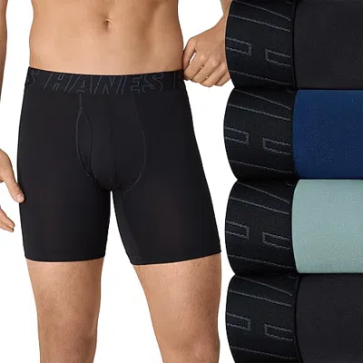 Hanes Mens 4 Pack Boxer Briefs Udxba4 In Blue