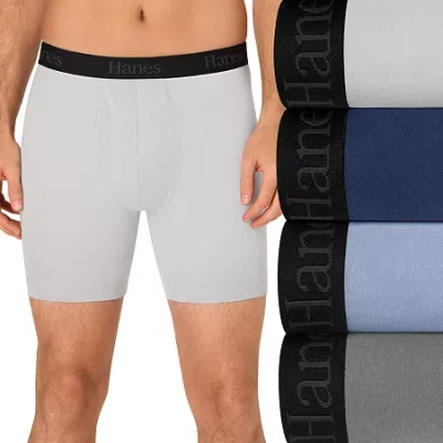 Hanes Mens 4 Pack Support Pouch Boxer Briefs Ufsll4 In Gray