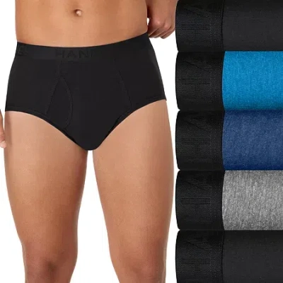 Hanes Mens 5 Pack Briefs Ubbfz5 In Black