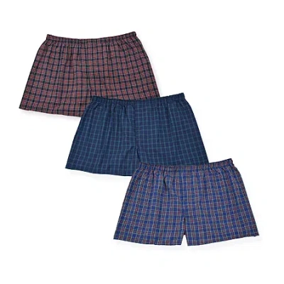 Hanes Mens Big And Tall 3 Pack Boxers 155hb In Blue