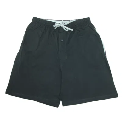 Hanes Mens Big & Tall Jersey Knit Cotton Button Fly Pajama Sleep Shorts In Black