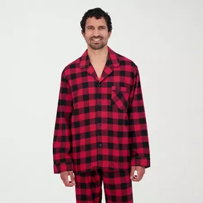 Hanes Mens Flannel Round Neck Long Sleeve 2-pc. Big And Tall Pajama Set In Purple