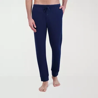 Hanes Mens French Terry Pajama Pants In Blue