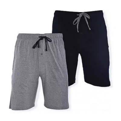 Hanes Mens Knit Short Sleeve 2-pc. Pajama Shorts In Multi