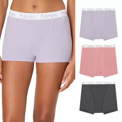 Hanes Originals Ultimate Cotton Stretch Women's Boyshort Underwear Pack In Multi
