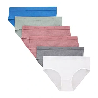 Hanes Kids' Originals Ultimate Little & Big Girls 6 Pack Supersoft Hipster Panty In Multi