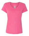 Hanes Perfect-t Women's Triblend V-neck T-shirt In Pink