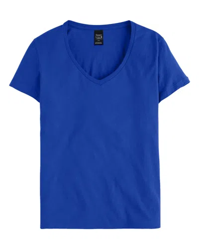 Hanes Perfect-t Women's V-neck T-shirt In Blue